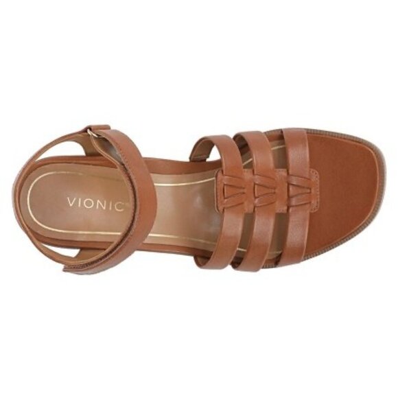 Vionic Maisy Block Heel Strappy Sandals in Tan Size 6 - Picture 3 of 16